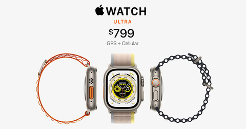 Apple Watchに「Ultra」登場　最大60時間のバッテリー　探検家やアスリート向け　価格は799ドル（日本では12万4800円）から
