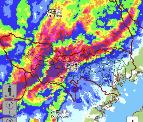 東京２３区の雨、地味にヤバイ