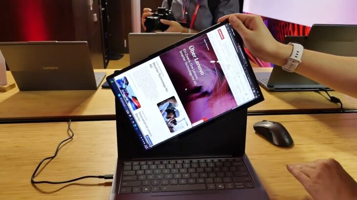 Lenovo、縦回転できるディスプレイ搭載の「ThinkBook」コンセプトモデル