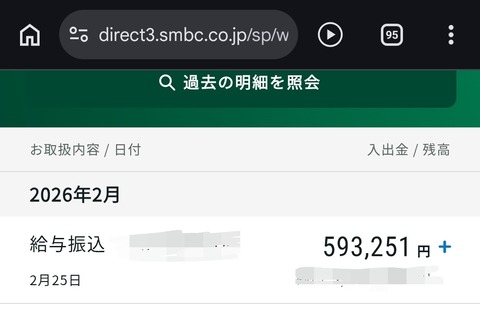 ぼく（36歳妻子なし）の今月のおちんぎんｗｗｗｗｗｗｗ