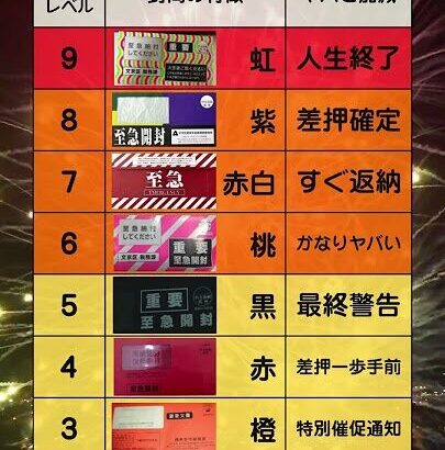 督促状は、ヒッヒッヒ、無視をするほど、色が変わって…