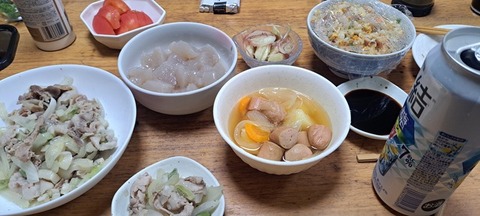 【画像】明日から三連休ワイの晩酌